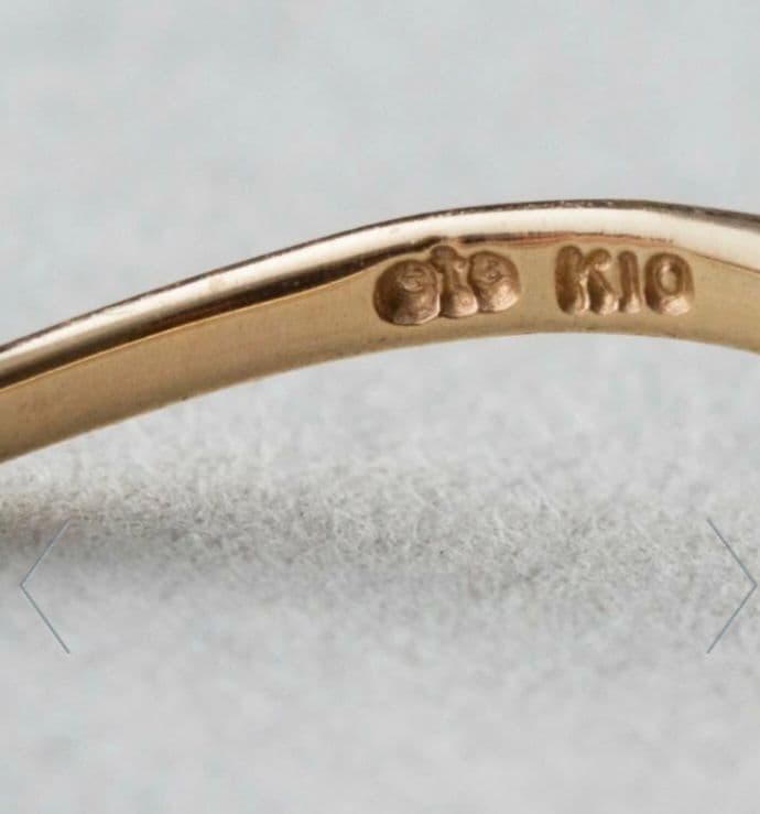 K10ゴールド 11号シンプルウェーブリング