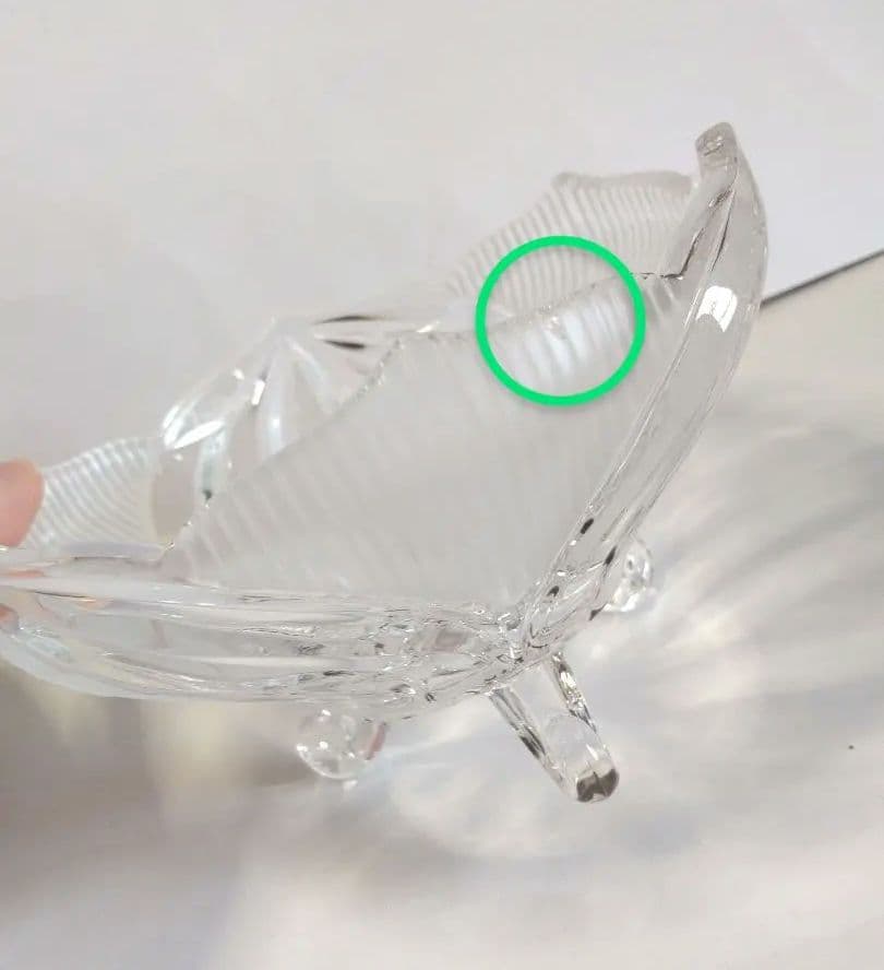 レトロ ガラスボウル ■ 猫脚 足つき アンティーク ヴィンテージ 蚤の市