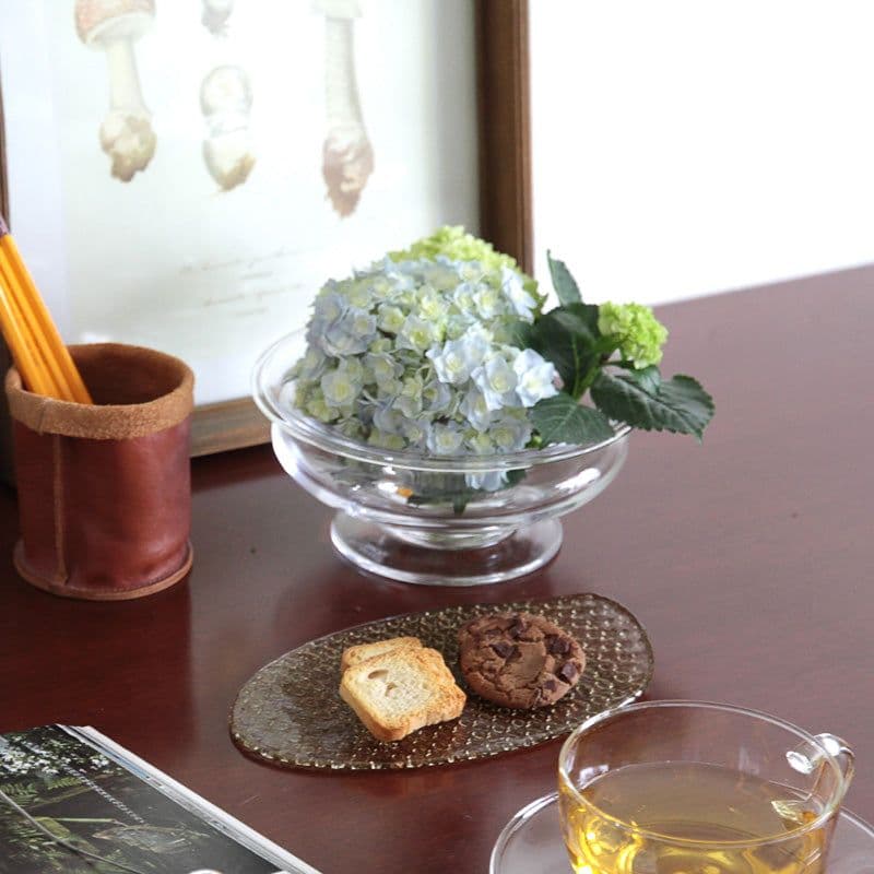 レトロ ガラスボウル ■ 猫脚 足つき アンティーク ヴィンテージ 蚤の市