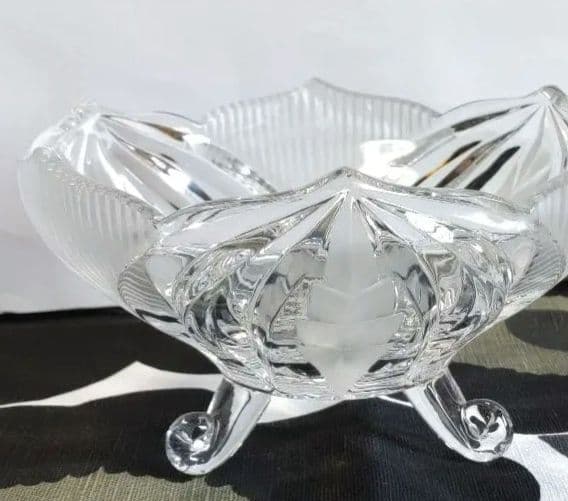 レトロ ガラスボウル ■ 猫脚 足つき アンティーク ヴィンテージ 蚤の市