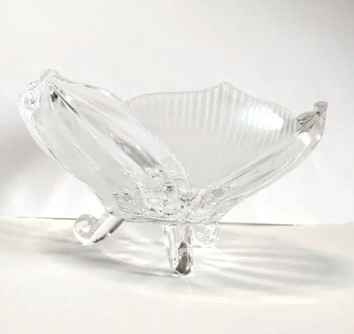 レトロ ガラスボウル ■ 猫脚 足つき アンティーク ヴィンテージ 蚤の市