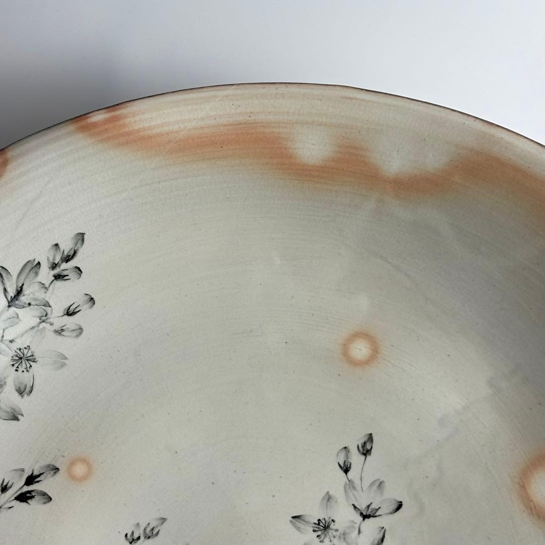 平安 清泉 鉄絵桜花 大皿 共箱 飾皿