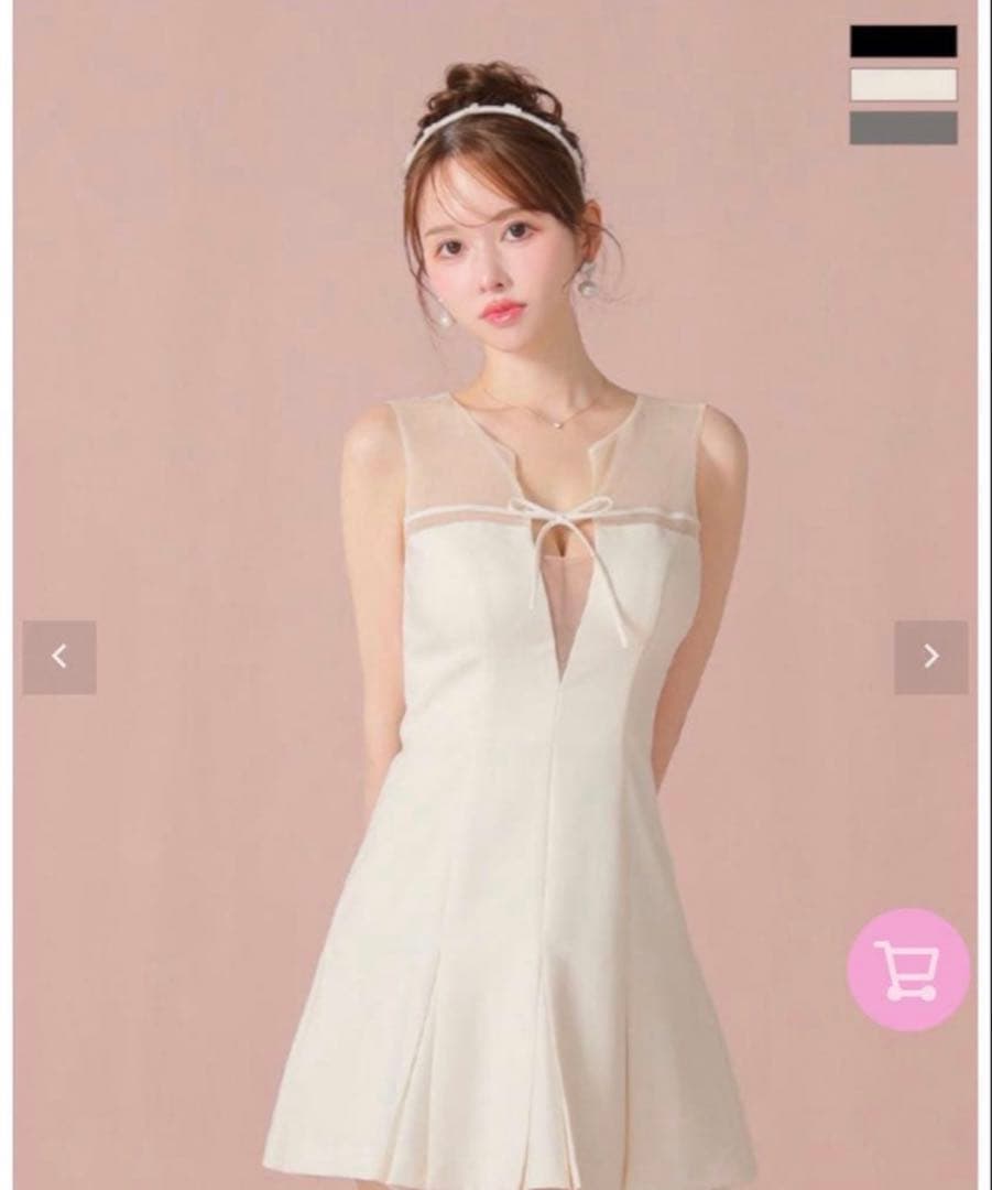 ROBE de FLEURS ドレス ミニ fm3798 リボン