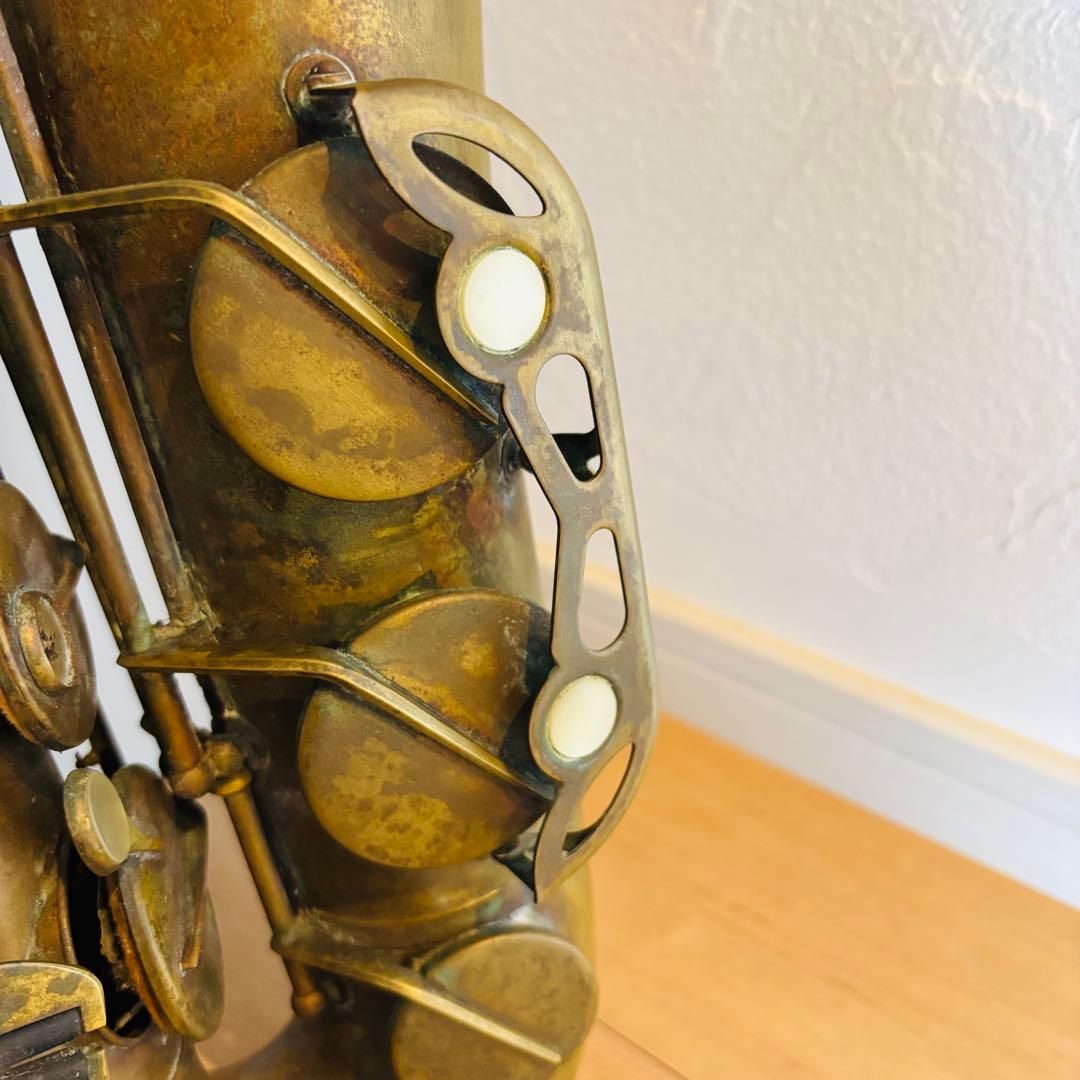 西ドイツ製 Vintage Tenor Sax 彫刻 真鍮 生地仕上げ 即日発送