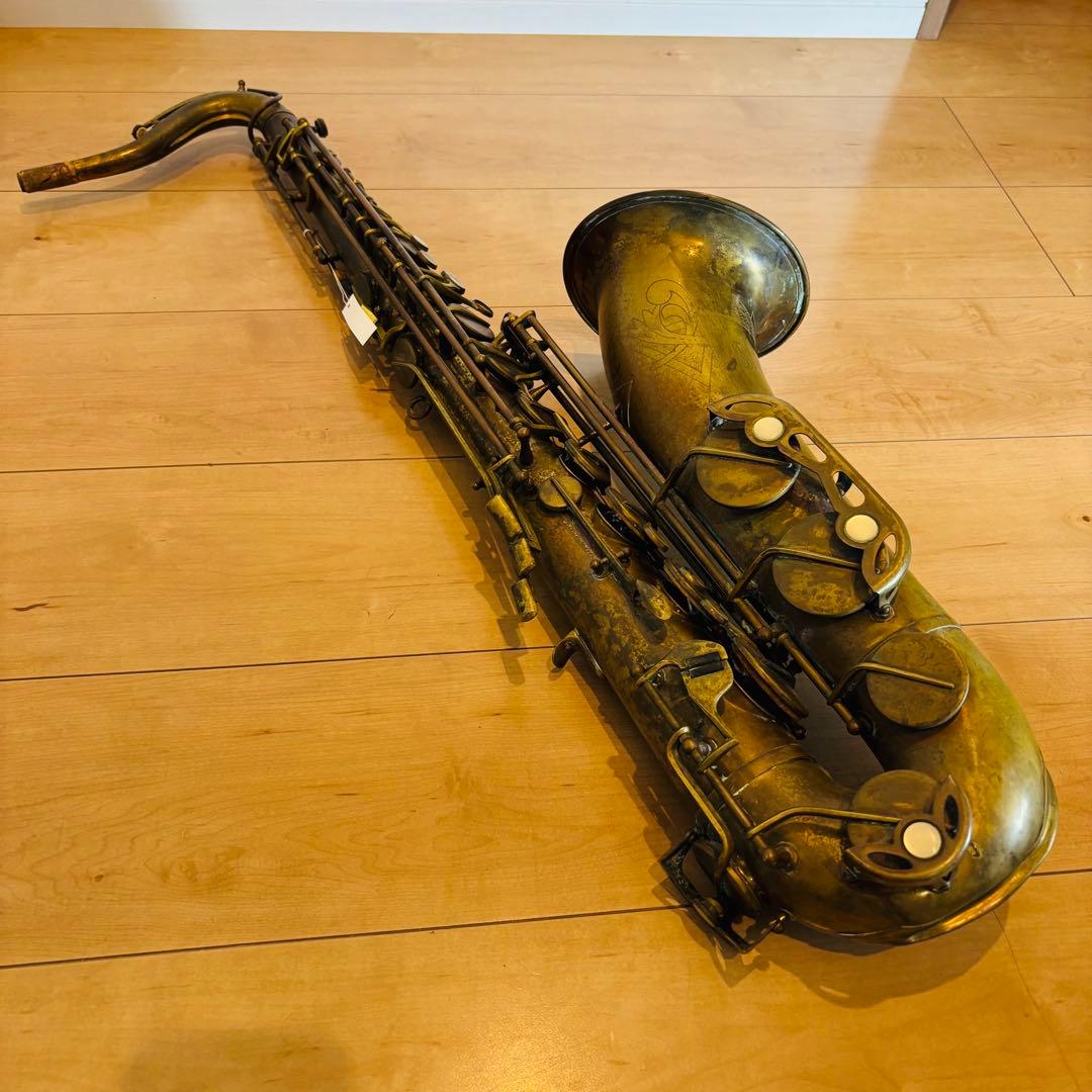 西ドイツ製 Vintage Tenor Sax 彫刻 真鍮 生地仕上げ 即日発送