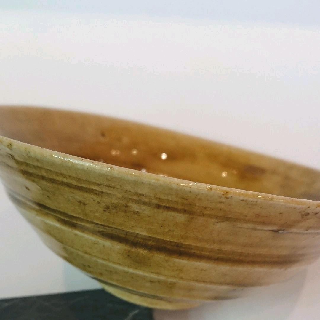 【茶道具】加藤作介作 黄瀬戸平茶碗