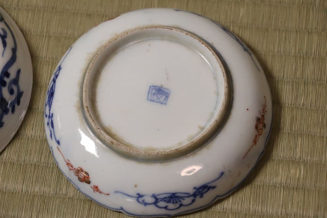 陶芸 古い伊万里焼 色絵小皿 六枚まとめ売り 冨貴長春 大明嘉靖 MA422