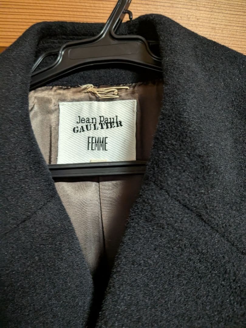 ジャンポールゴルチエ ダブルブレスト ロングコート ブラック