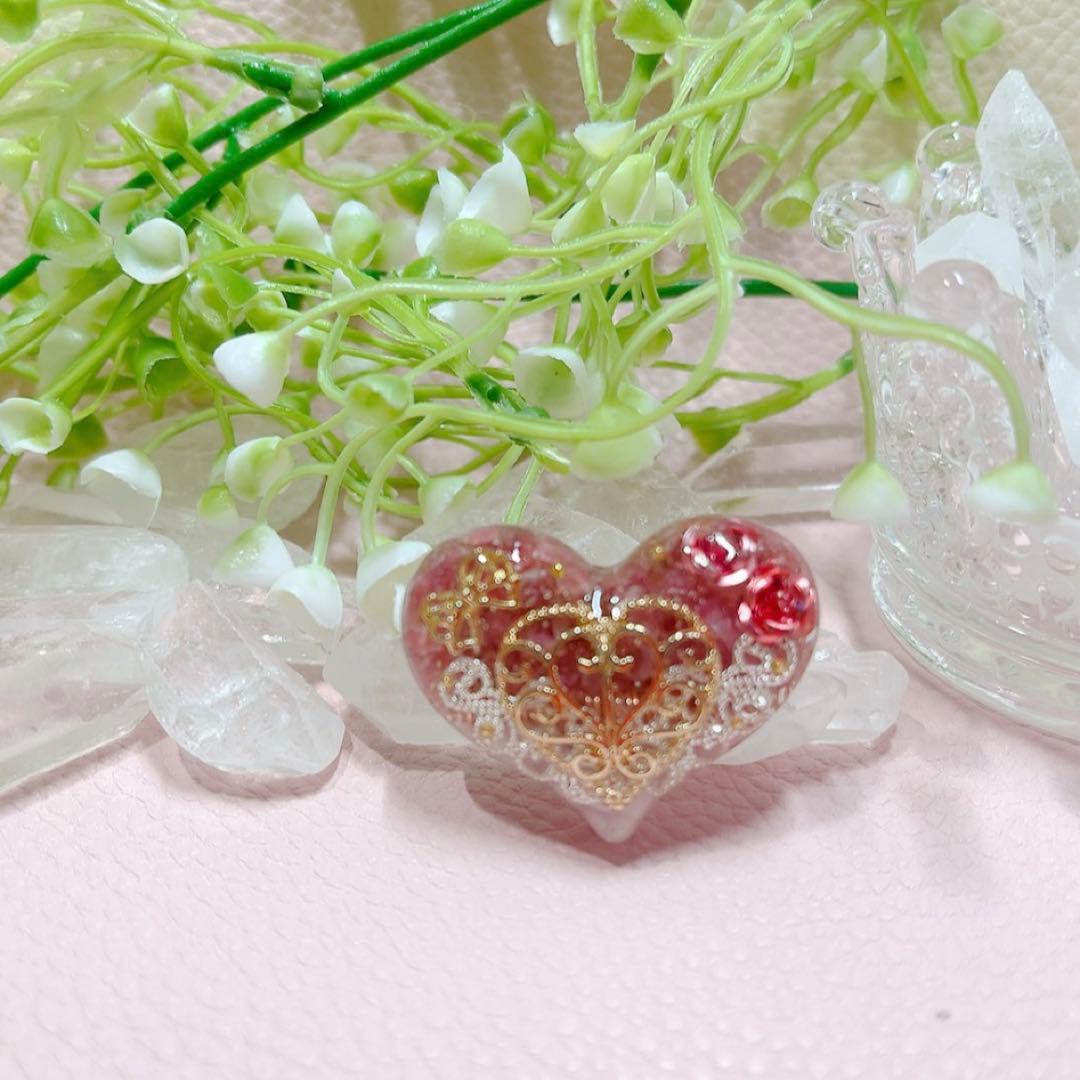 癒しのオルゴナイト❤️ピンクトルマリン＋ミルキークンツァイトのハート型♡