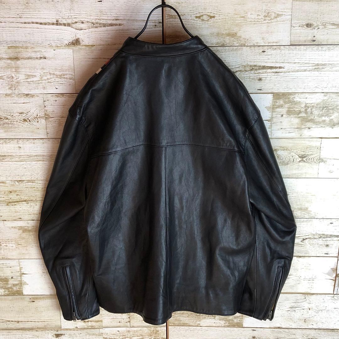 即完売 希少 ヒステリックグラマー レザージャケット 刺繍ロゴ入り