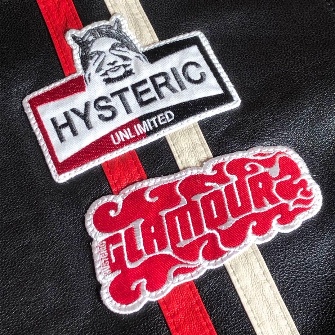 即完売 希少 ヒステリックグラマー レザージャケット 刺繍ロゴ入り