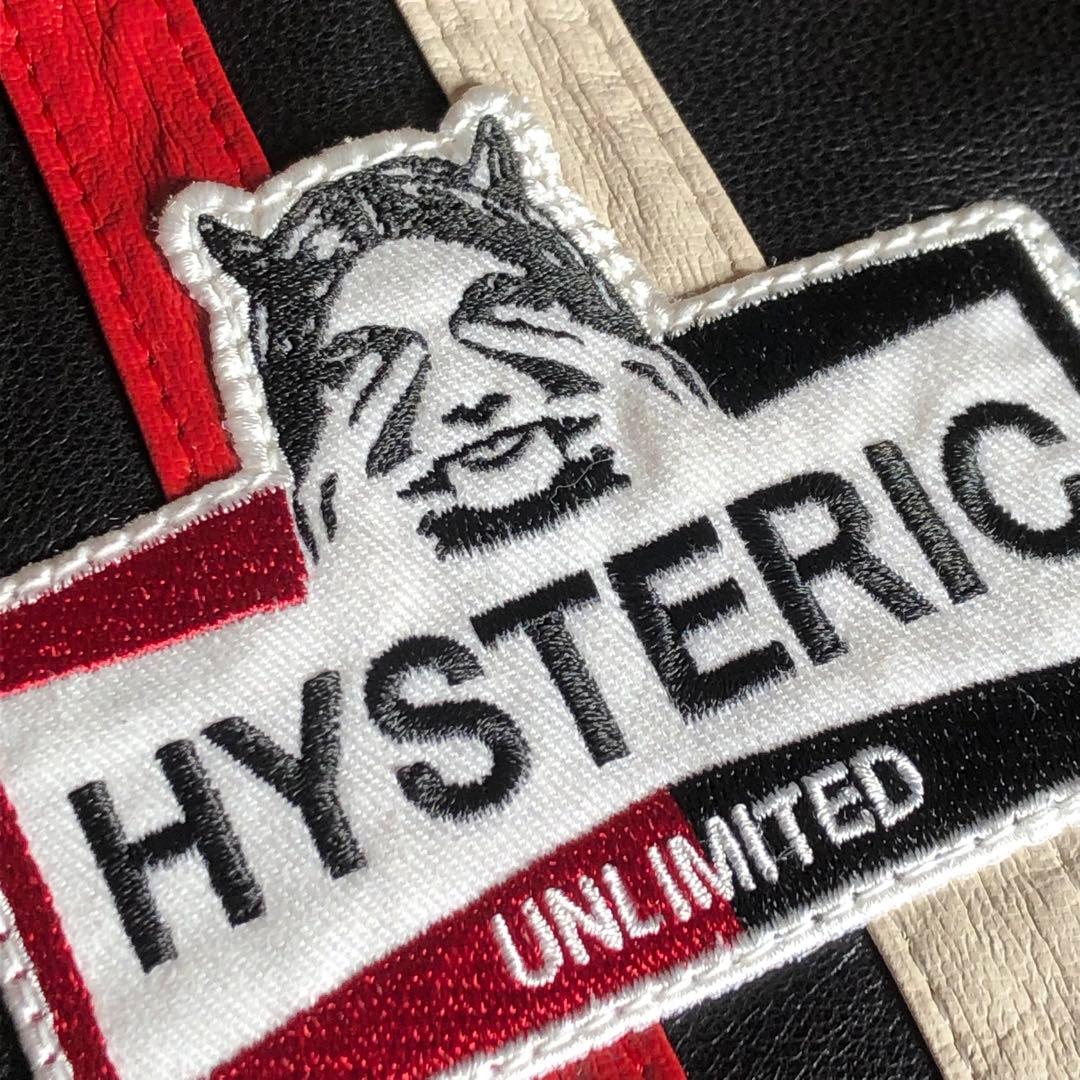 即完売 希少 ヒステリックグラマー レザージャケット 刺繍ロゴ入り