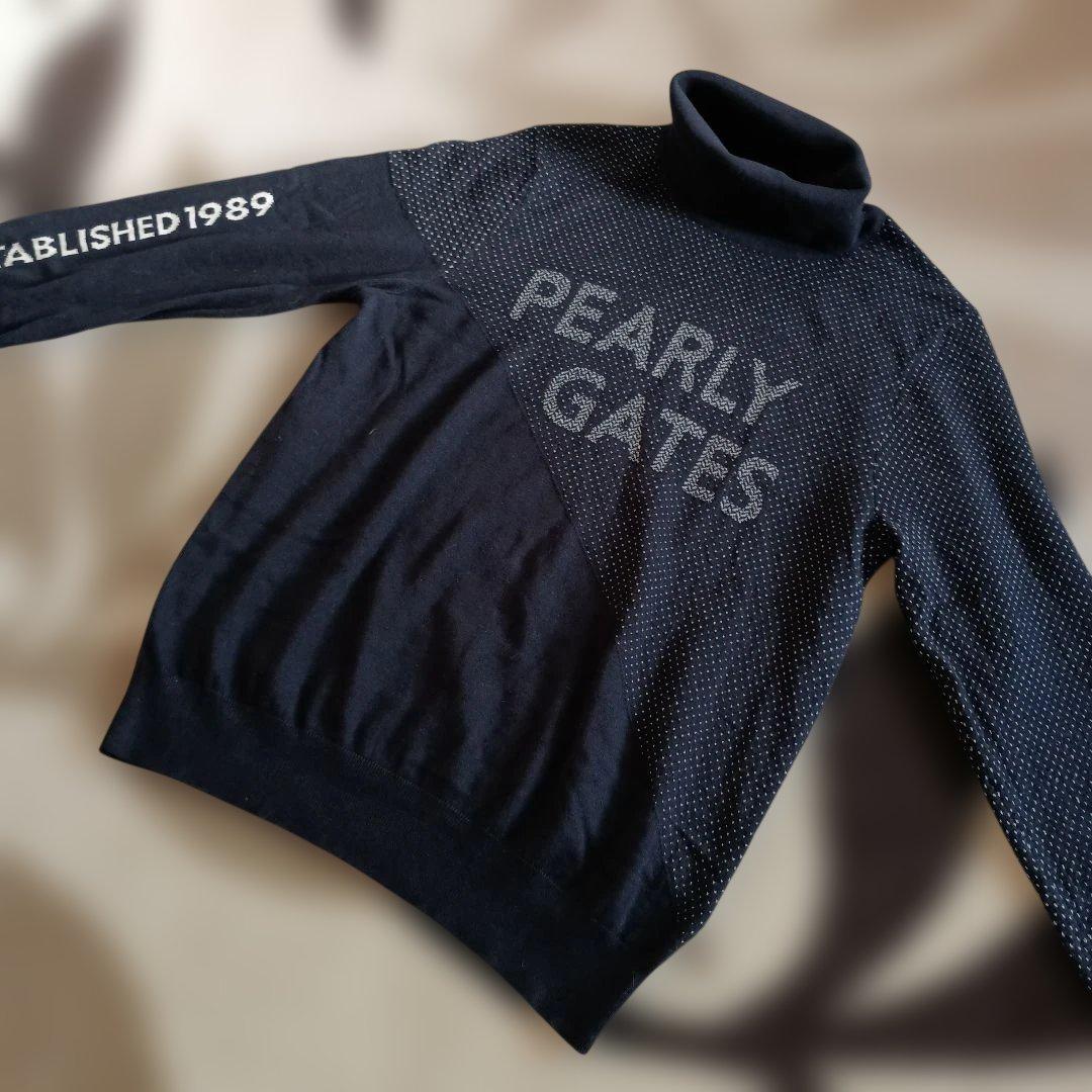 パーリーゲイツ　カシミヤタッチ　タートルネックセーター