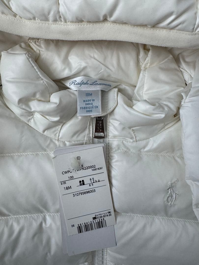 ラルフローレン ダウンベスト 18M フード付き