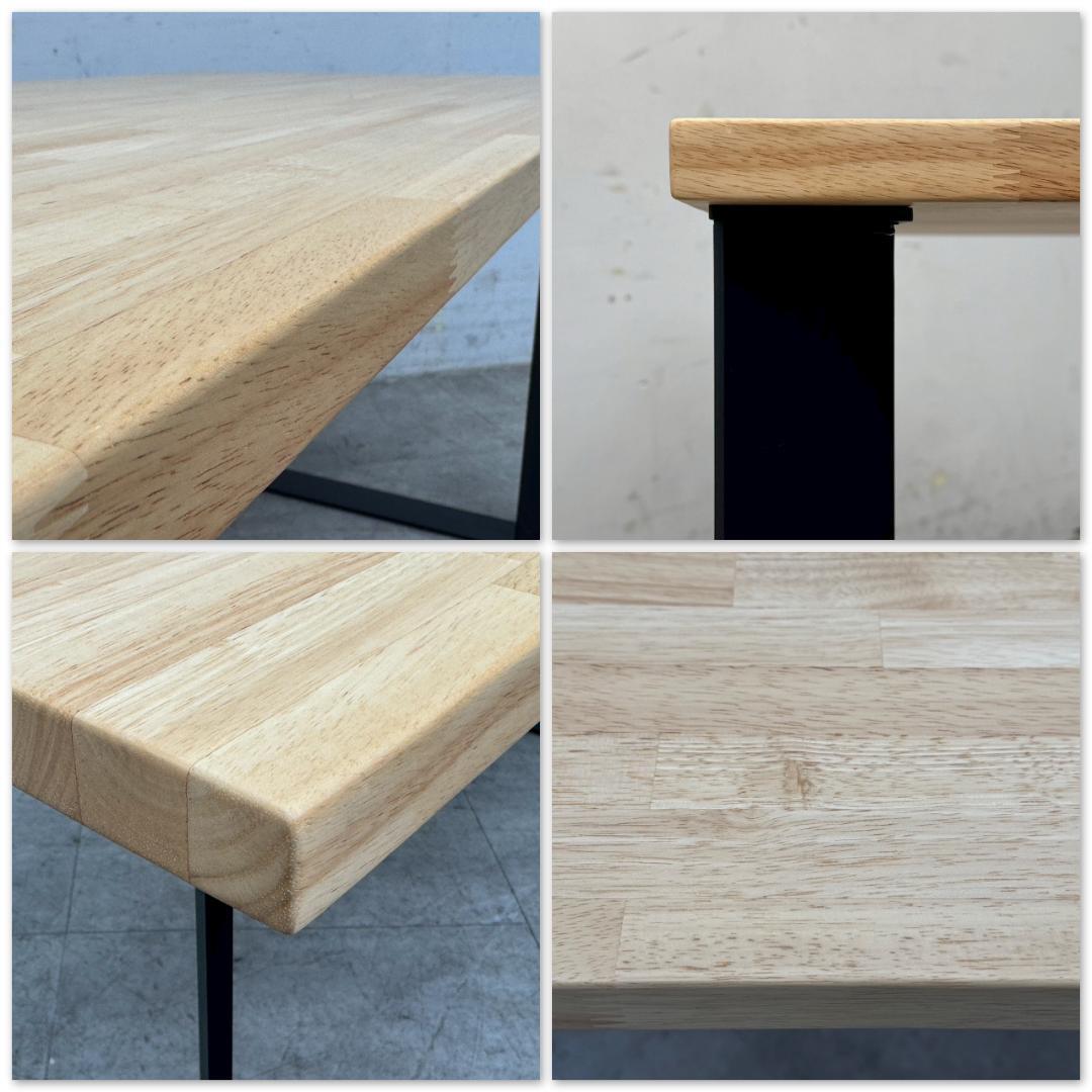 T1238☆展示品☆カナデモノ　テーブル　ラバーウッド　W1400　アイアン