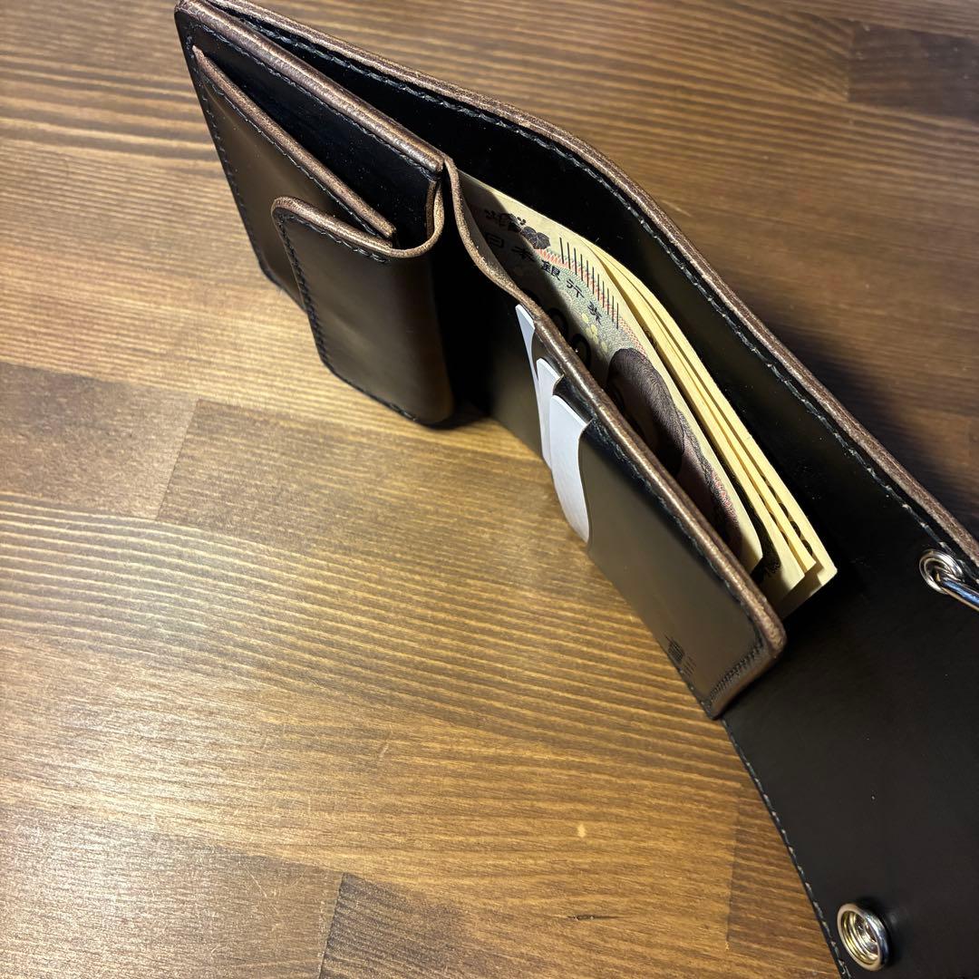 おしコン様オーダー　ショートトラッカーウォレット　ホーウィン社　クロムエクセル