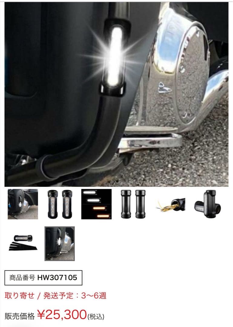 HOGWORKZ エンジンガード用LEDライト ブラック