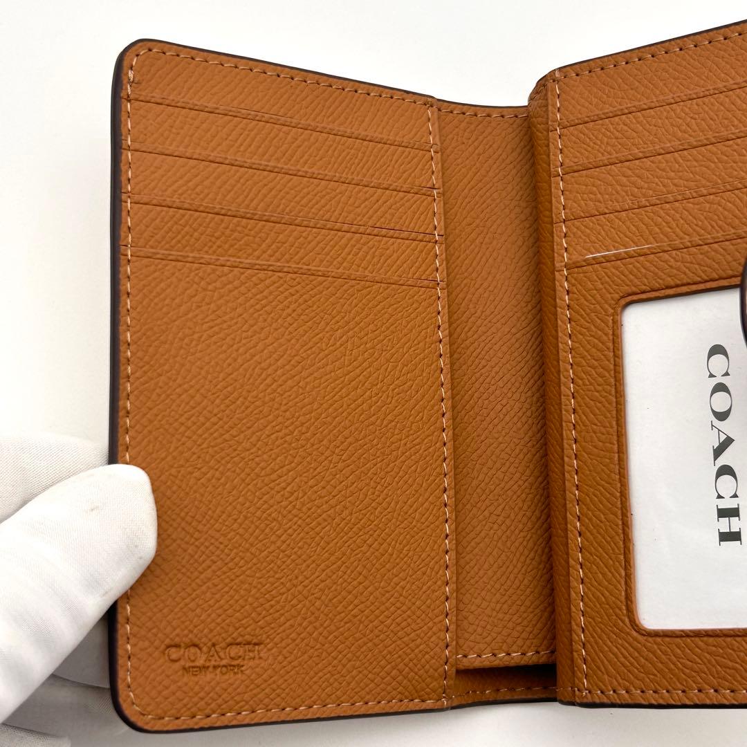 ✨極美品✨ COACH コーチ 二つ折り財布 ホワイト ブラウン【未使用級】