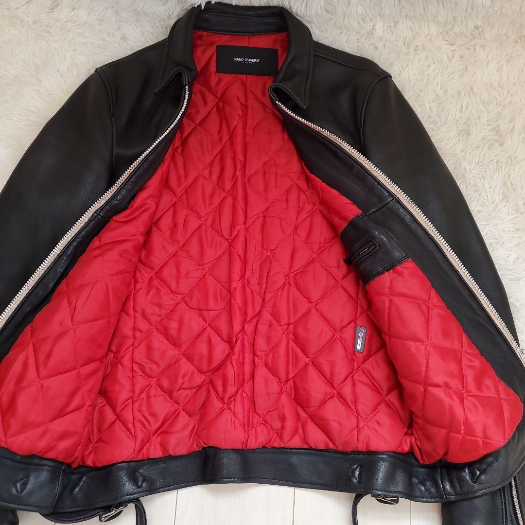 ⭐美品⭐nano・universe ラムレザー シングルライダースジャケット