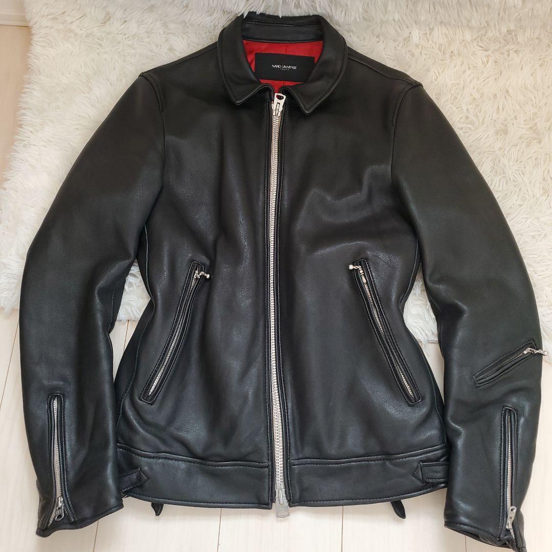 ⭐美品⭐nano・universe ラムレザー シングルライダースジャケット