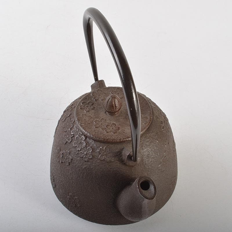 煎茶道具　南部鉄器　桜文　鉄瓶　鉄壷　D　R7155