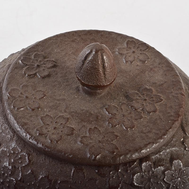 煎茶道具　南部鉄器　桜文　鉄瓶　鉄壷　D　R7155