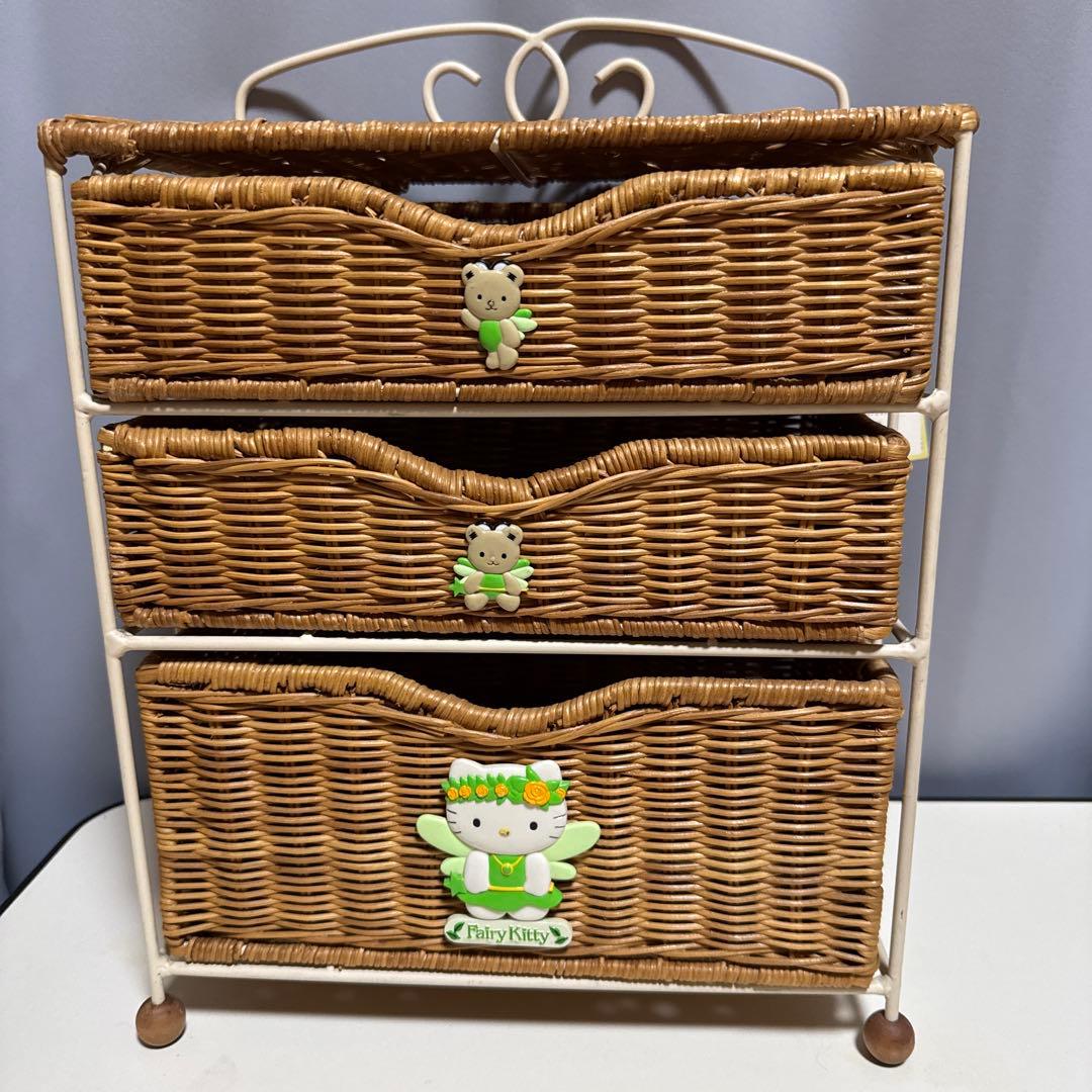 希少2001タグ付　fairy kitty フェアリーキティ♡ラタン3段ラック