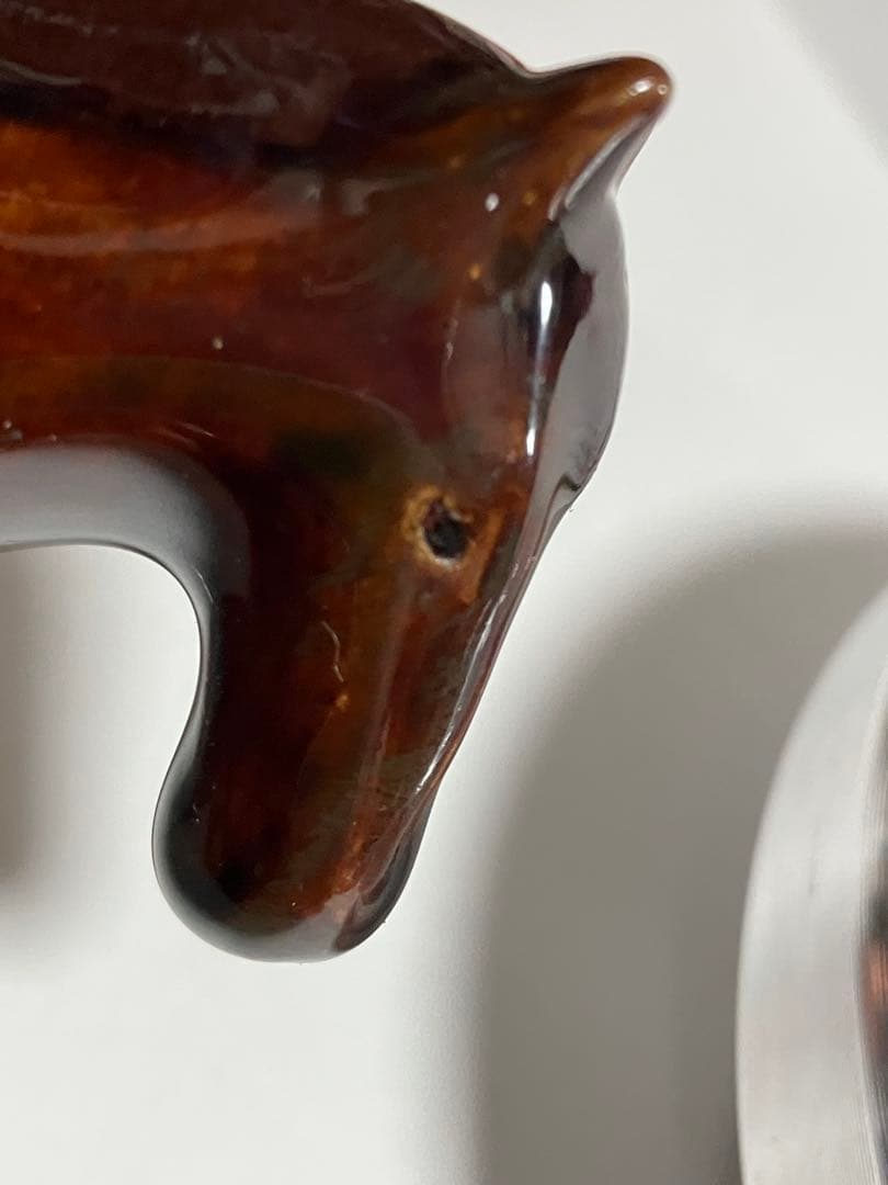 陶器の馬の置物 約10cm オリジナル一点もの作品