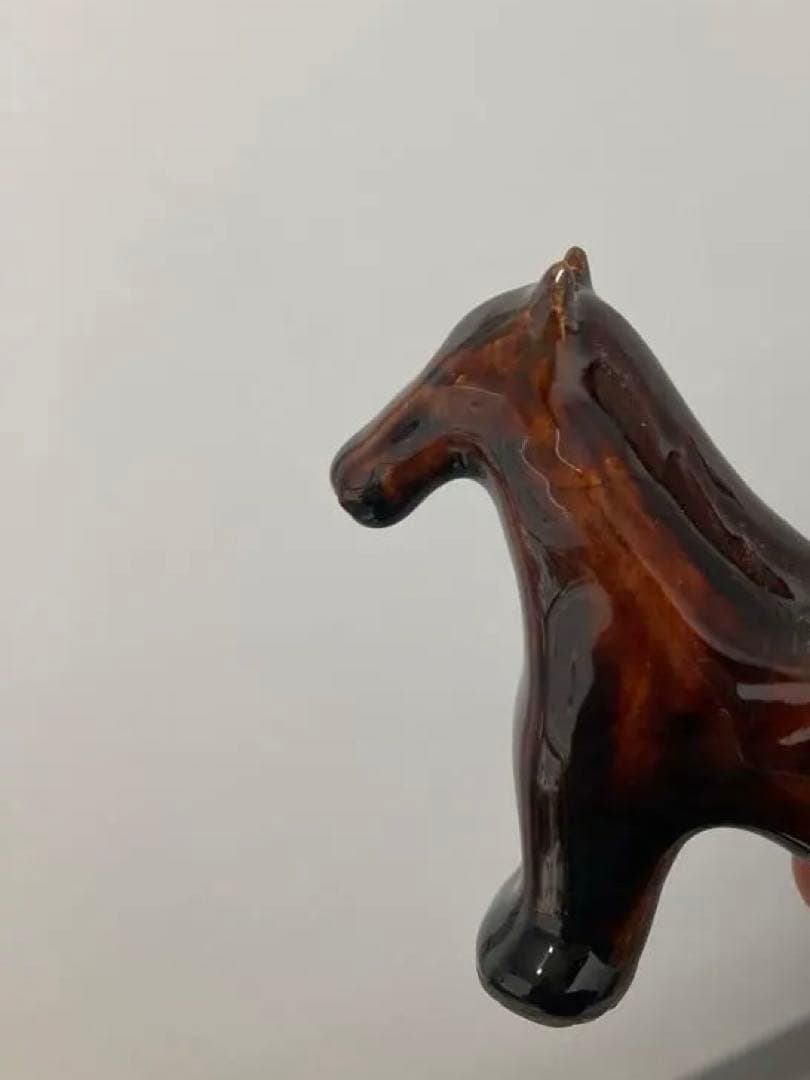 陶器の馬の置物 約10cm オリジナル一点もの作品