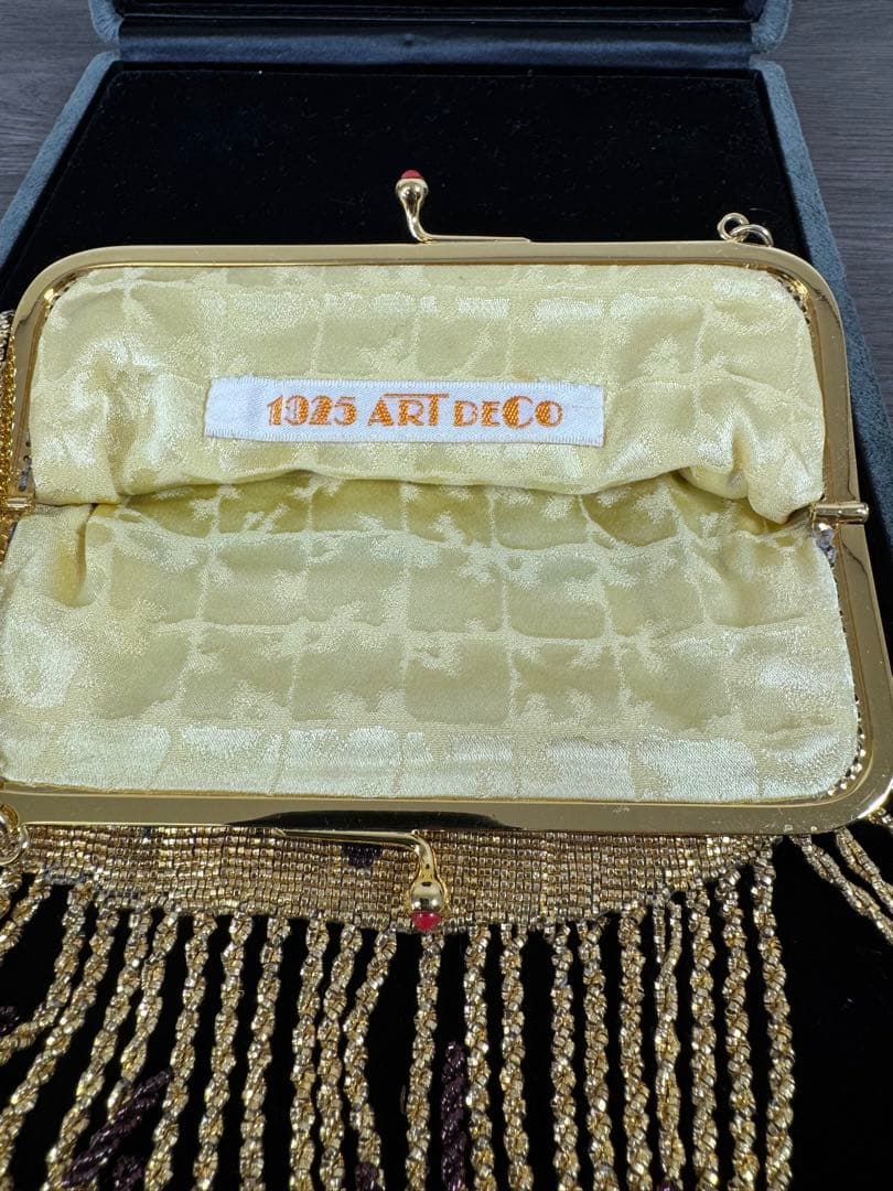 ART DECO アールデコ メタルビーズ パーティバッグ フォーマル　がま口