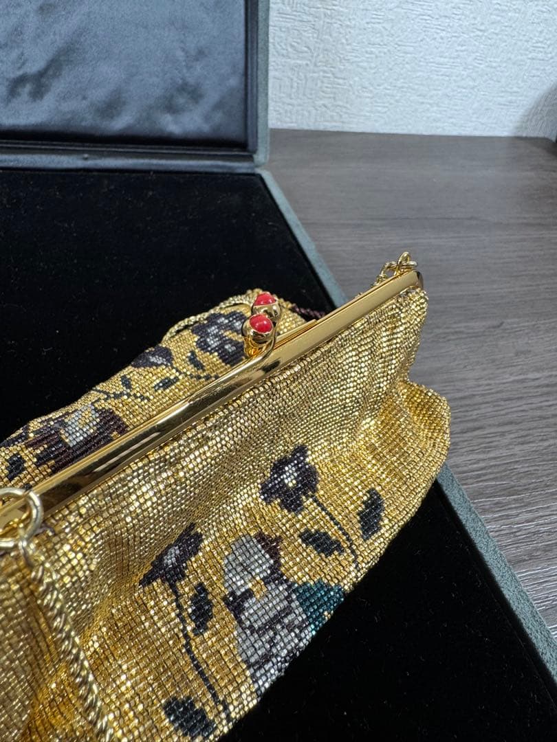 ART DECO アールデコ メタルビーズ パーティバッグ フォーマル　がま口