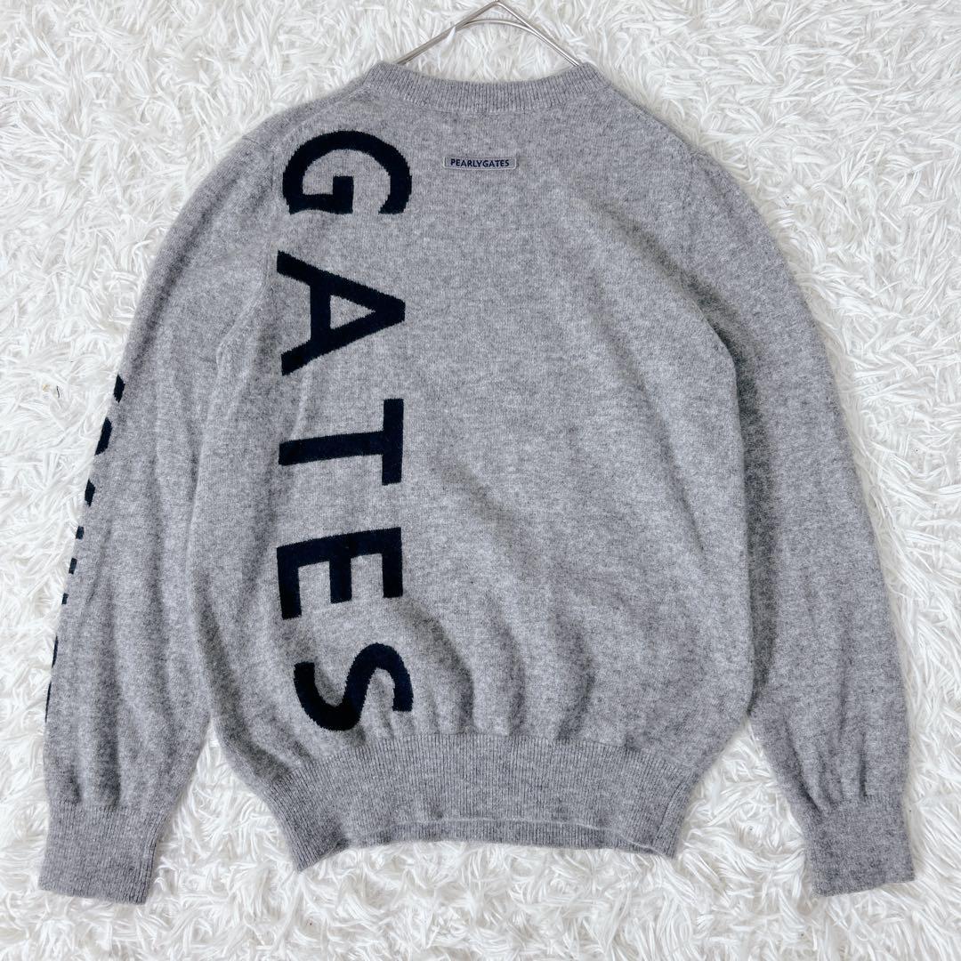 パーリーゲイツ カシミヤ100% ロゴ　ニット M セーター　クルーネック