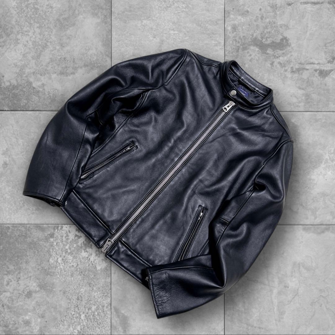 美品 BACK NUMBER 本革 シングルライダース M 黒 ラムレザー