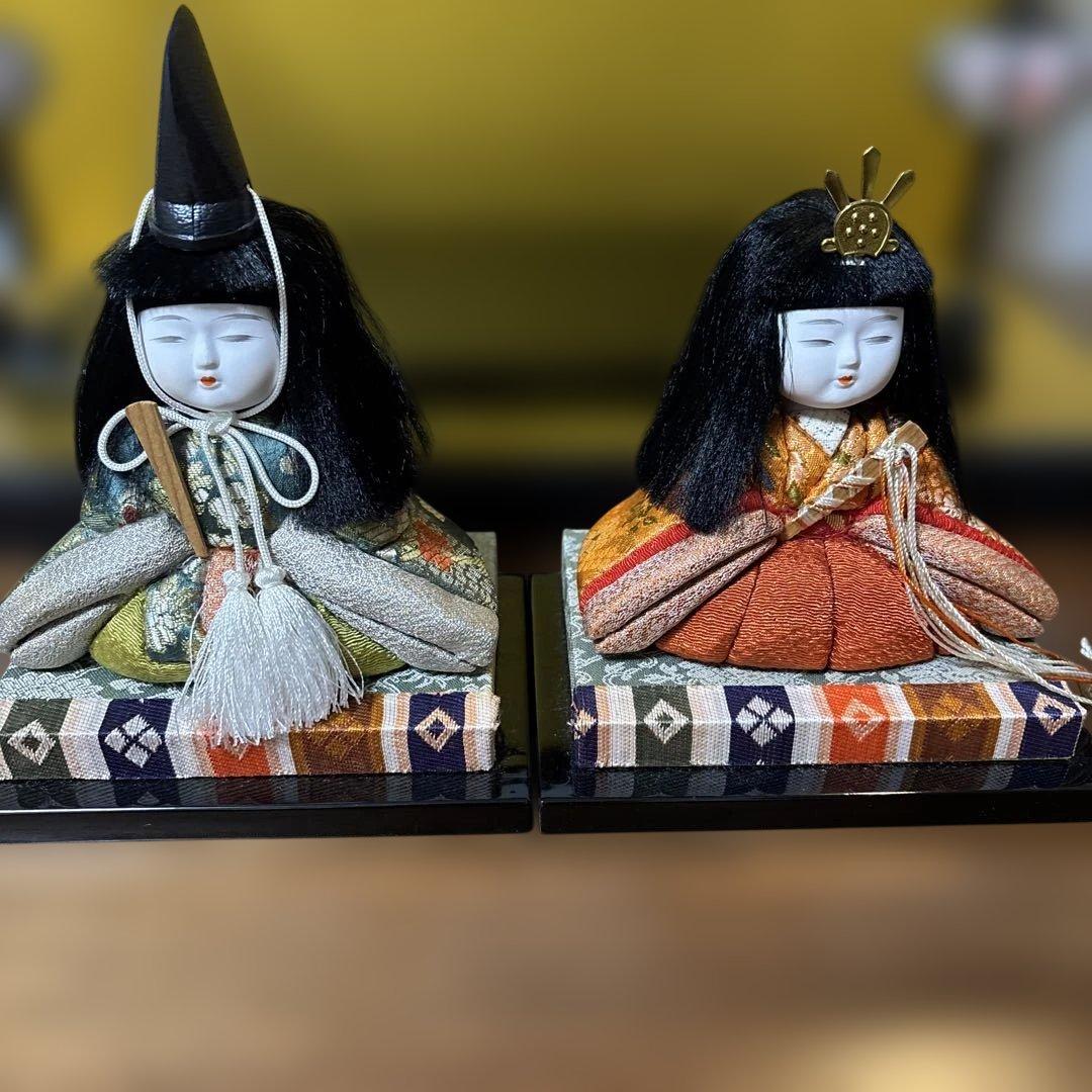 【美品貴重】木目込人形セット 伝統的な衣装　ひな人形