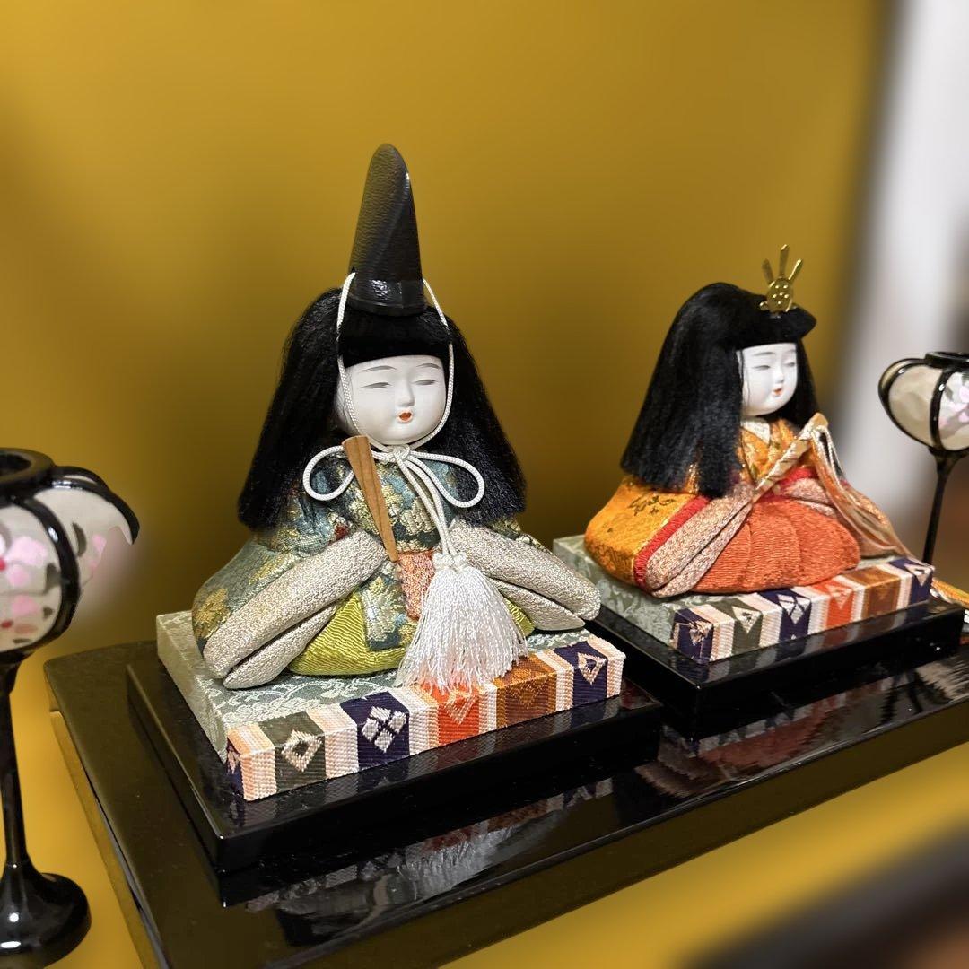 【美品貴重】木目込人形セット 伝統的な衣装　ひな人形