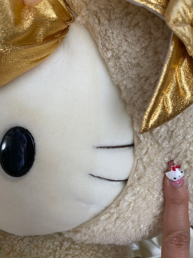 [レトロ]ハローキティBIGおすわりぬいぐるみ　クリスマスversion