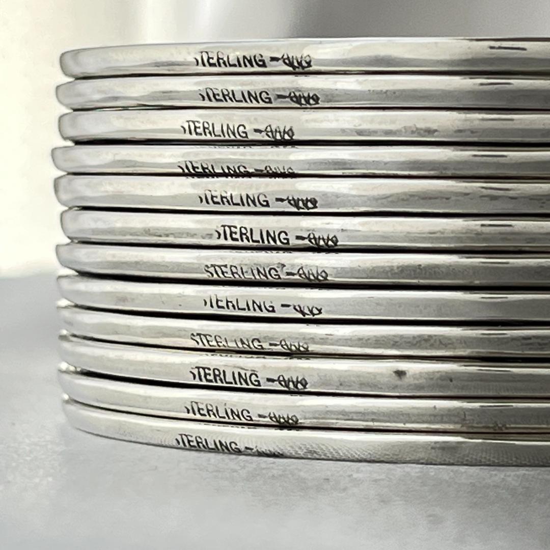 【WEBSTER】【純銀/ガラス】コースター 12枚 / ホルダー スターリング