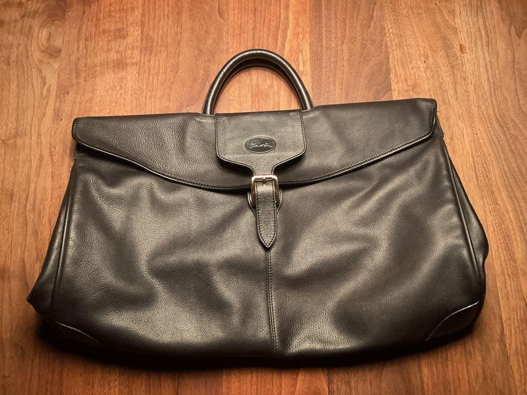 美品　大容量　ロンシャン ボストンバッグ ビジネスバッグ 旅行鞄 レザー 本革