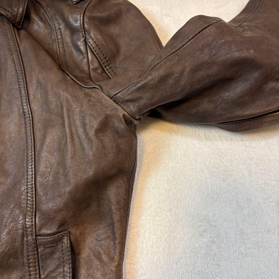 【高級馬革】5351プールオム　シングルライダース レザージャケット ブラウン