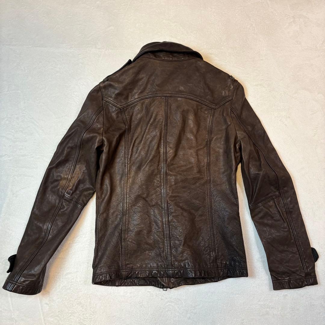 【高級馬革】5351プールオム　シングルライダース レザージャケット ブラウン