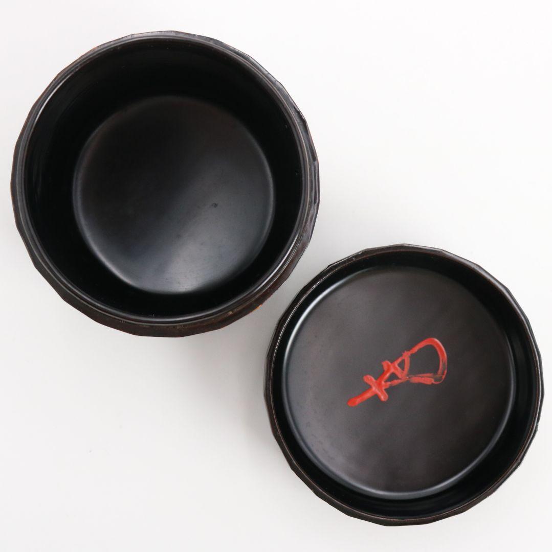 木具師 橋村萬象作 笹蒔絵 折撓中棗 裏千家十四代 淡々斎書付　AW822　N1