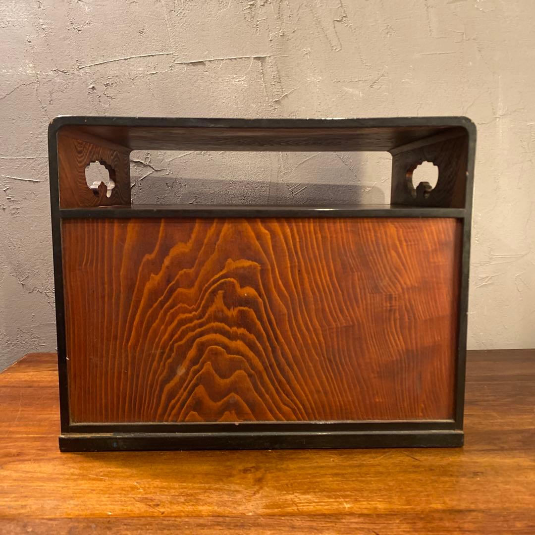 時代物 飾り棚 三つ巴 家紋 骨董品 和家具 古民家 古道具 収納