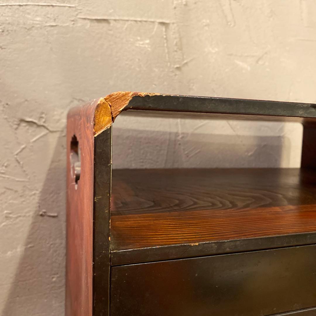 時代物 飾り棚 三つ巴 家紋 骨董品 和家具 古民家 古道具 収納