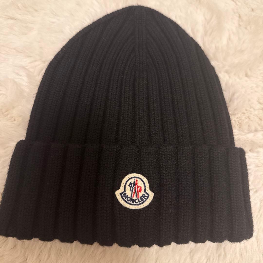 MONCLER ブラック ニット帽 BERRETTO TRICOT