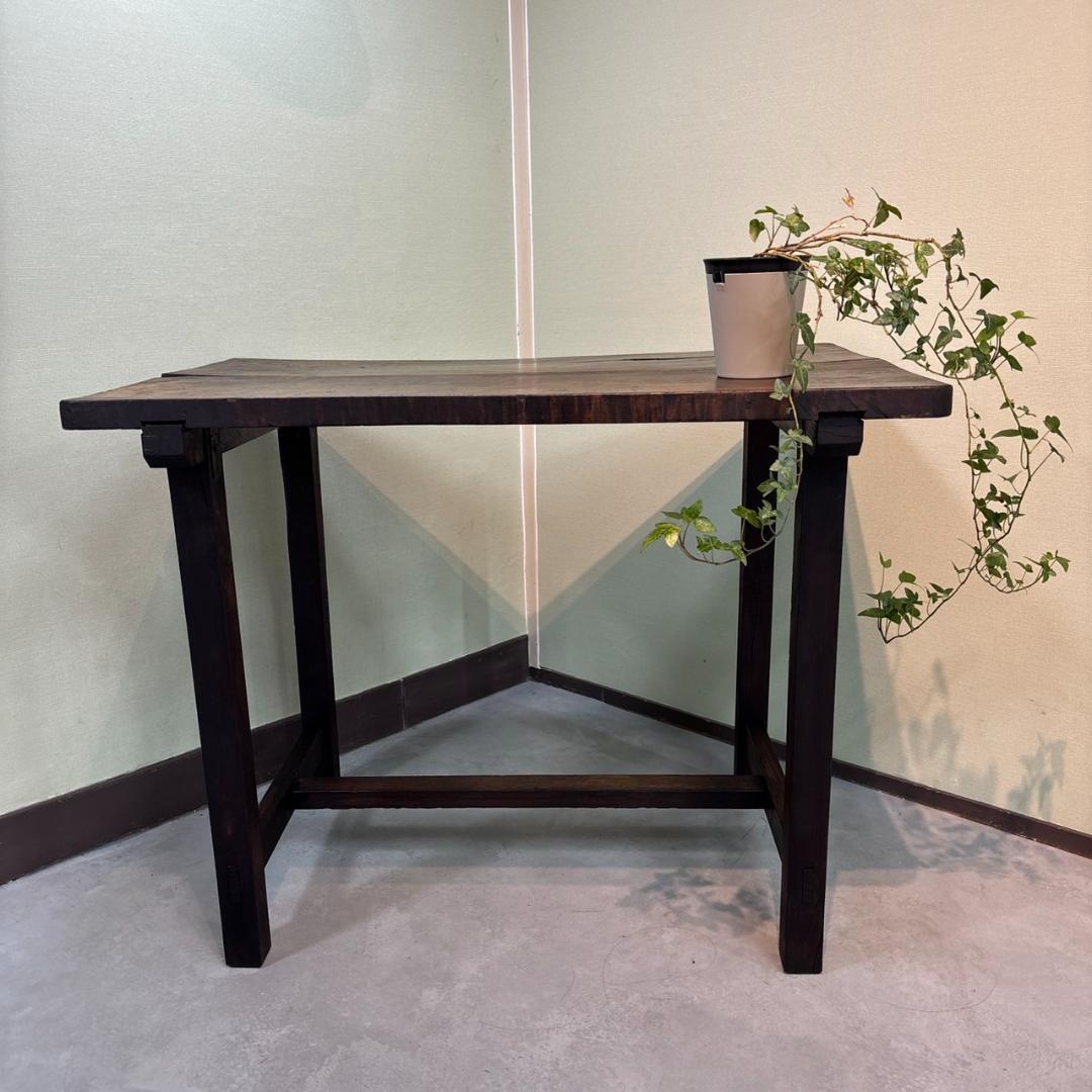 【古家具】無垢材 ヴィンテージテーブル 昭和レトロ アンティーク作業台 カフェ机