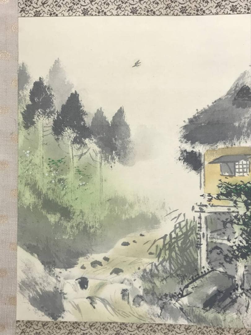 【真作】今井景樹/田舎ホトトギス図/山水図/横物/掛軸/名家伝来/AC-184