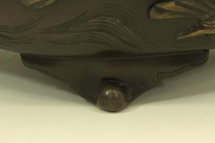 銅 水鳥模様 水盤(ZE490)