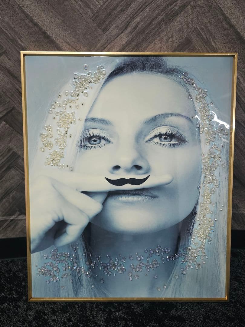 ケイトモス　アートパネル　ビーズ装飾2点セット