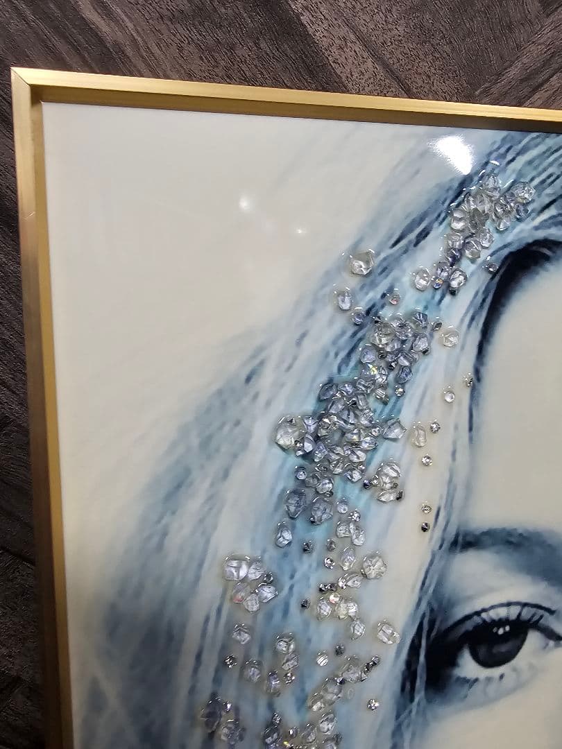 ケイトモス　アートパネル　ビーズ装飾2点セット