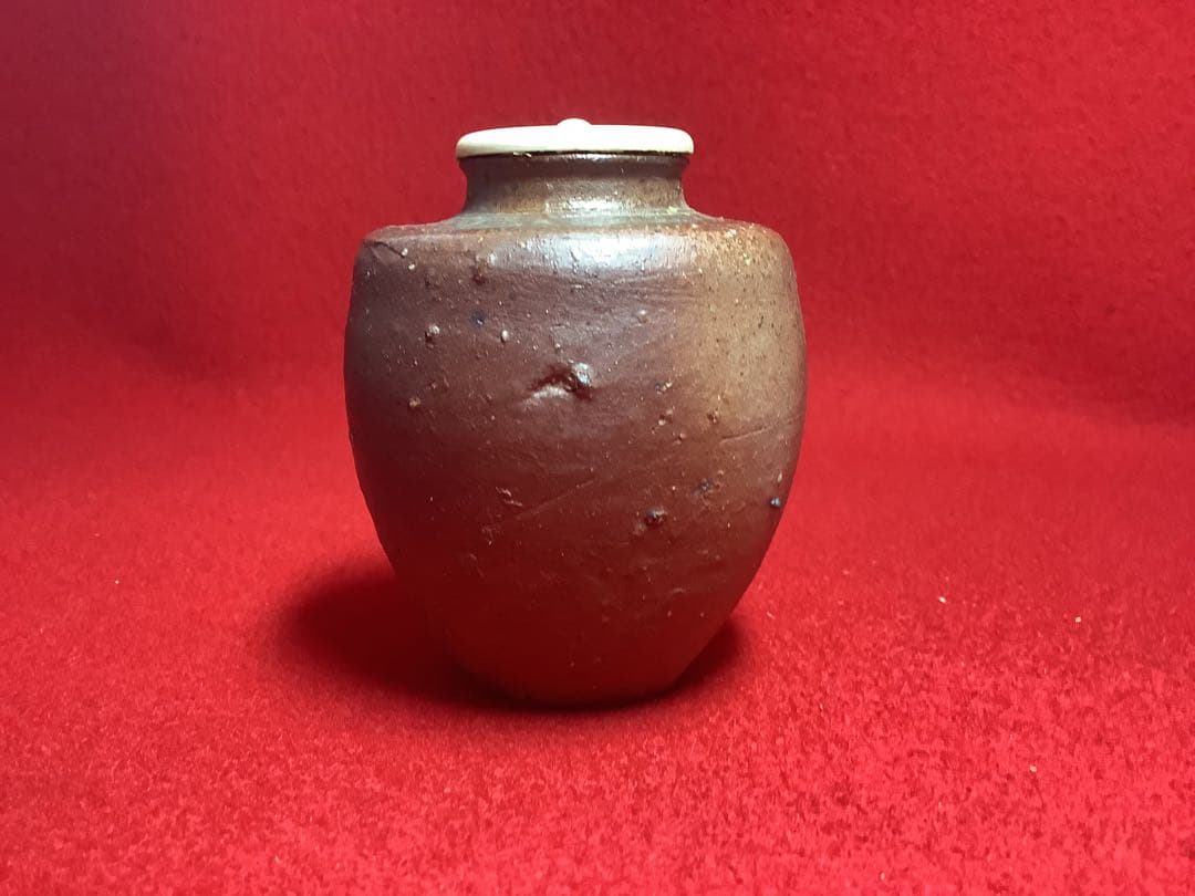 茶入　備前　紫岡紘一造【中古美品】